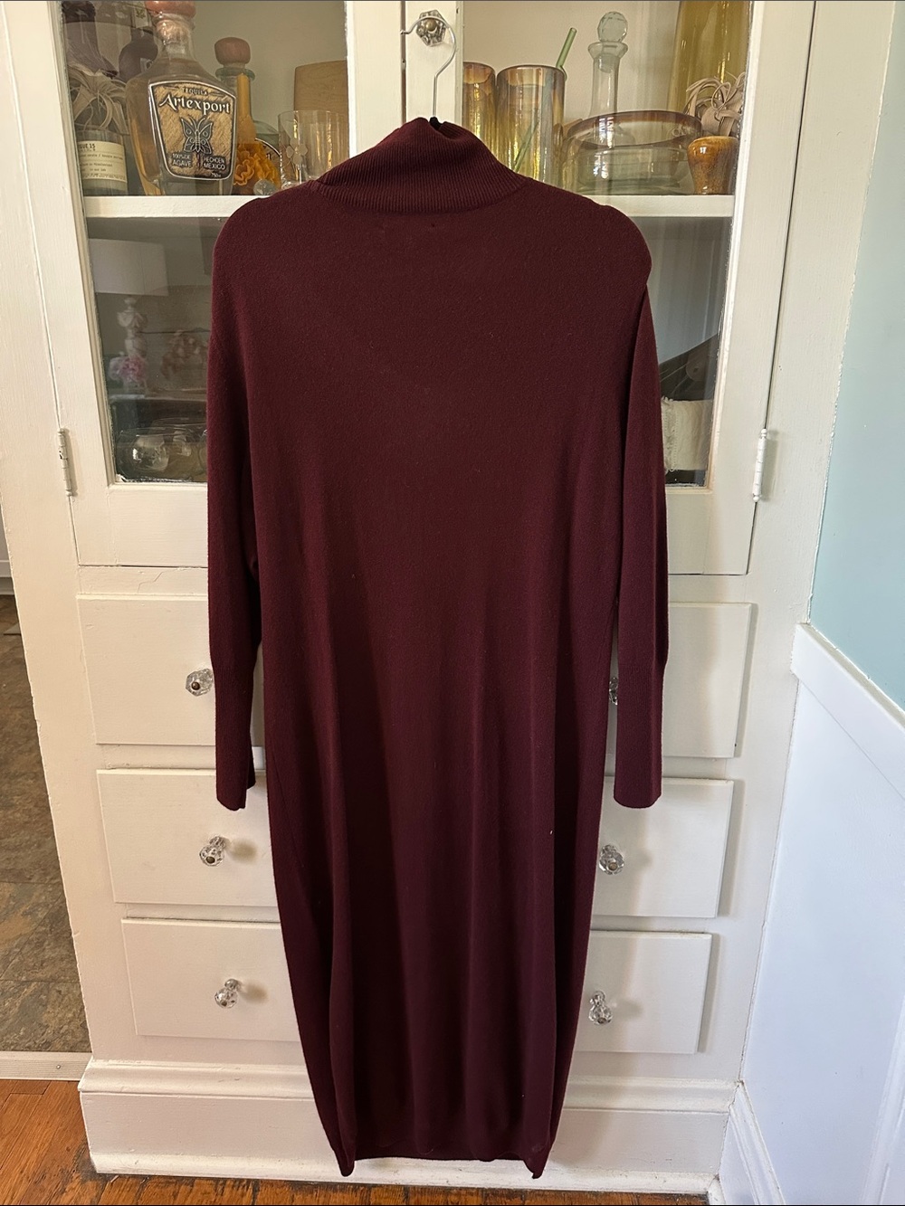 Quince Mongolian Cashmere Turtleneck Sweater Dress Red Burgundy Wine Tasting XL - Picture 9 of 12